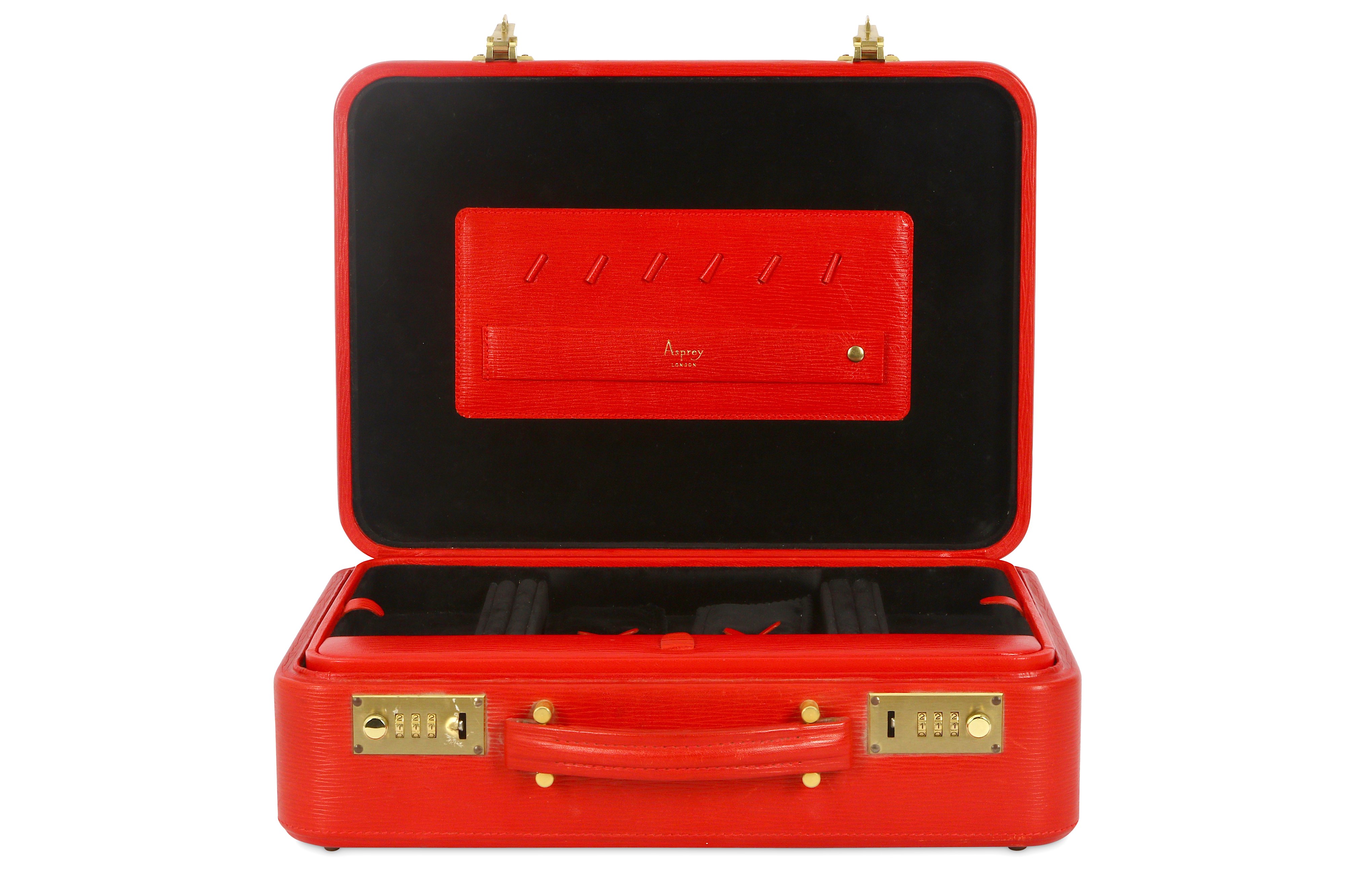 Asprey Red Leather Jewellery Case - Image 3 of 7