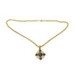 Chanel Gilt Cross Pendant Necklace