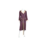 Bill Gibb Mauve Crepe Hooded 'Bee' Gown - size 10