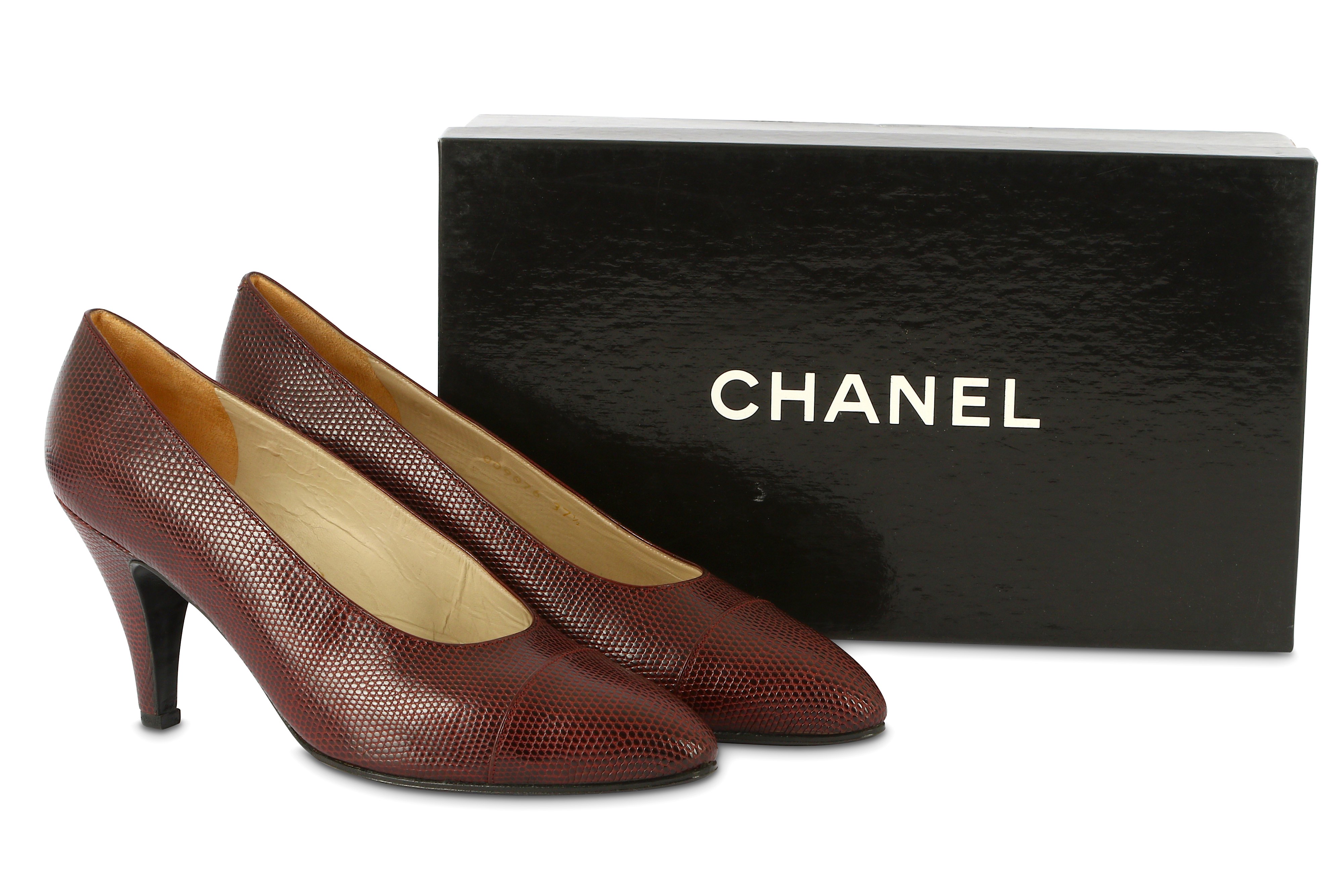 Chanel Deep Plum Lizard Court Shoes - size 37.5 - Bild 5 aus 5