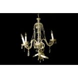 An early 20th Century five branch glass chandelier