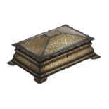 A GOLD-DAMASCENED (KOFTGARI) CASKET