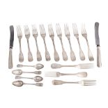 A mixed group of continental silver flatware