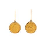 A pair of coin earrings