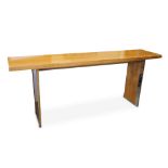 A 1970's Gordon Russell pear wood and chrome 1032X serving table