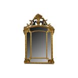 A gilt framed wall mirror