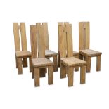 A set of six late 20th Century teak dining chairs