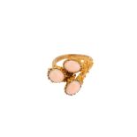 A gold and coral dress ring, 1972