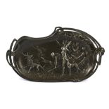 A WMF Art Nouveau pewter dish, depicting Diana the Huntress