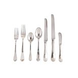 A modern American sterling silver table service of flatware for three, by Tiffany