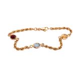 A gem-set fancy-link bracelet