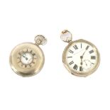TWO SILVER POCKET WATCHES