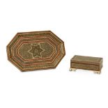 A RECTANGULAR KHATAMKARI BOX WITH TRAY  Iran, late