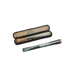 Two cased George V 9 carat gold mounted abalone shell cigarette holders, one Chester 1915 by Charles