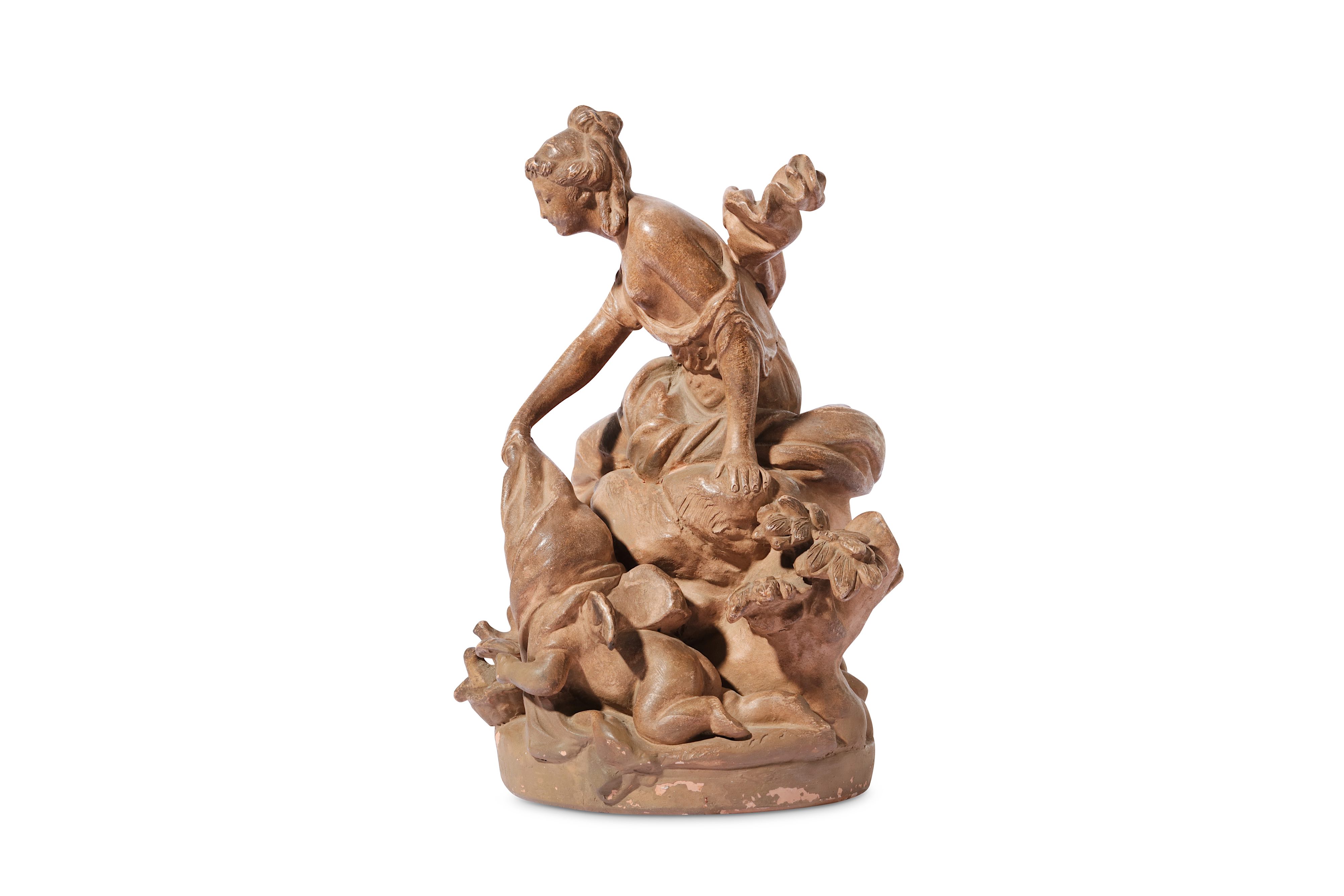 LOUIS-SIMON BOIZOT (FRENCH, 1743-1809): AN EARLY 19TH CENTURY TERRACOTTA MODEL OF VENUS AND CUPID EN - Image 4 of 9