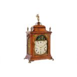 A RARE AND FINE MID 18TH CENTURY MAHOGANY AND GILT BRONZE MOUNTED SIX TUNE MUSICAL FUSEE TABLE CLOCK