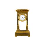 A VERY LARGE LATE 19TH CENTURY FRENCH GILT BRONZE PORTICO CLOCK