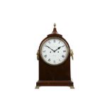 A 19TH CENTURY MAHOGANY AND BRASS MOUNTED FUSEE BRACKET CLOCK SIGNED 'DAVID MORICE, LONDON'