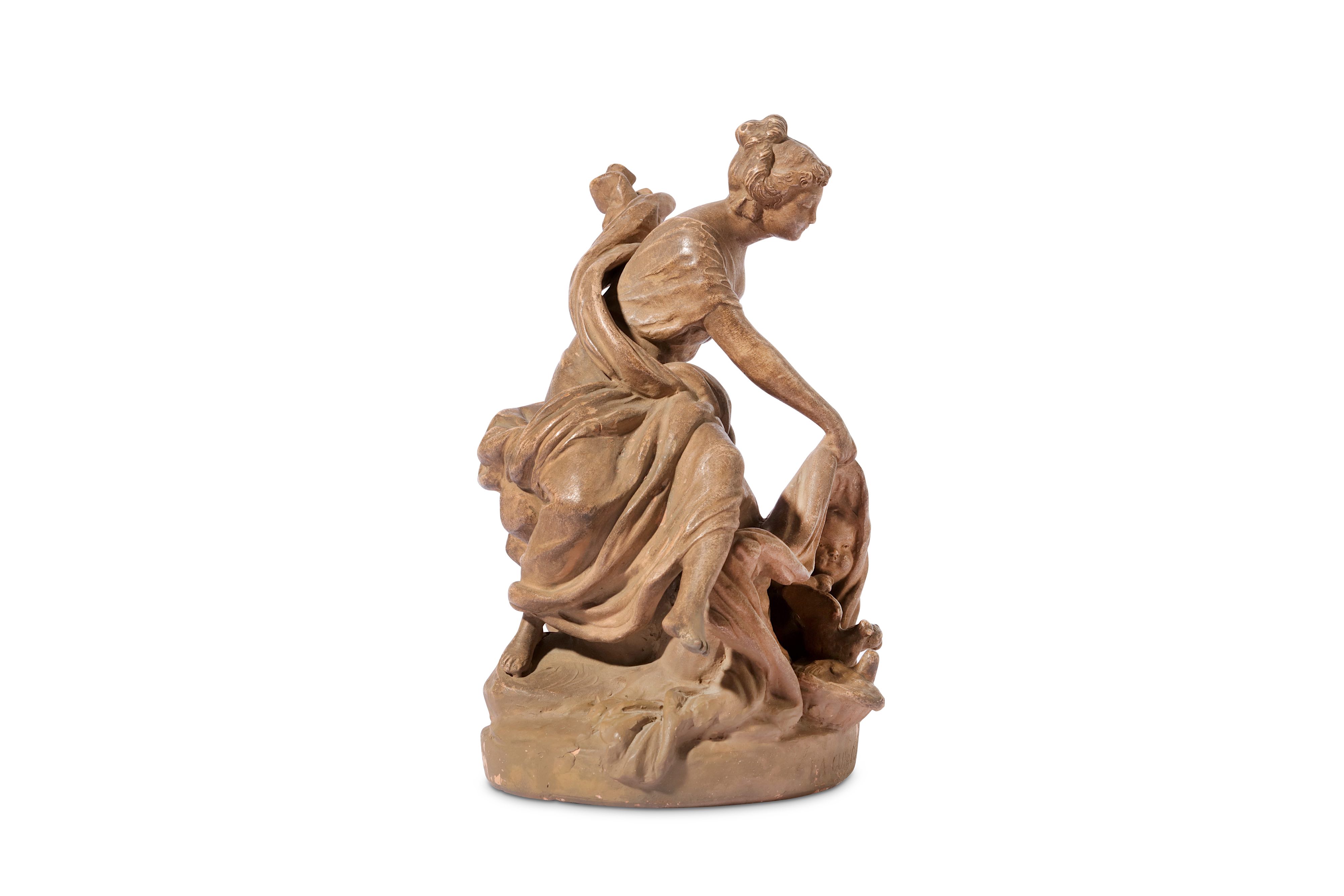 LOUIS-SIMON BOIZOT (FRENCH, 1743-1809): AN EARLY 19TH CENTURY TERRACOTTA MODEL OF VENUS AND CUPID EN - Image 2 of 9