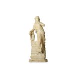 A LATE 19TH / EARLY 20TH CENTURY ALABASTER FIGURE OF REBECCA AT THE WELL, SIGNED 'GILBERT'