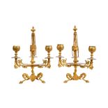 A PAIR OF LATE 19TH CENTURY FRENCH GILT BRONZE AND CLOISONNE ENAMEL CANDELABRA