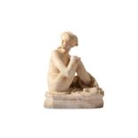 A LATE 19TH CENTURY ITALIAN ALABASTER FIGURE OF AN ODALISQUE