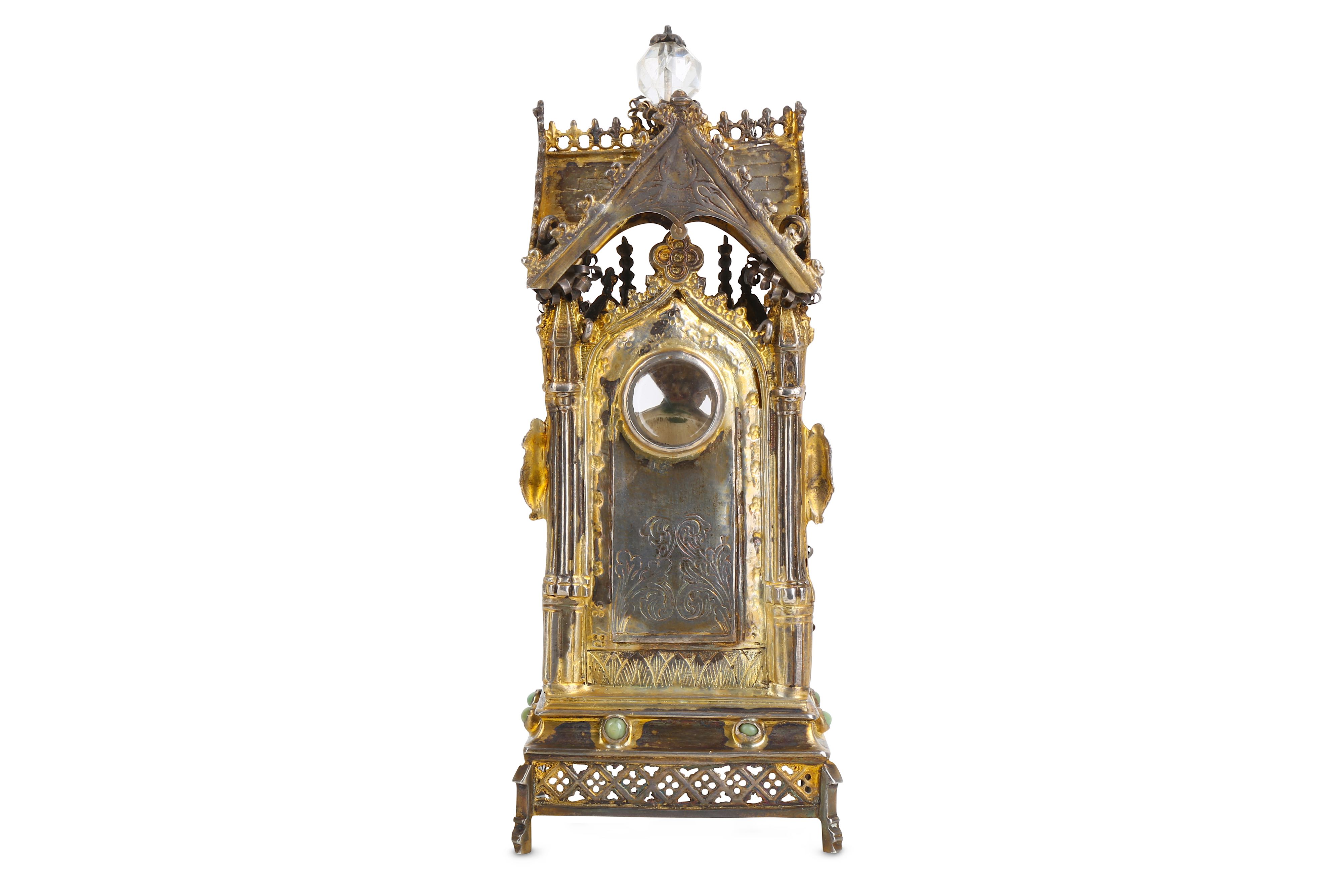 A 19TH CENTURY SILVER GILT, ROCK CRYSTAL AND IVORY RELIQUARY OF SAINT SIMON THE ZEALOT - Image 3 of 4