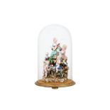 A 19TH CENTURY MEISSEN GROUP PORCELAIN FIGURAL GROUP DEPICTING A BACCHANALIAN SCENE