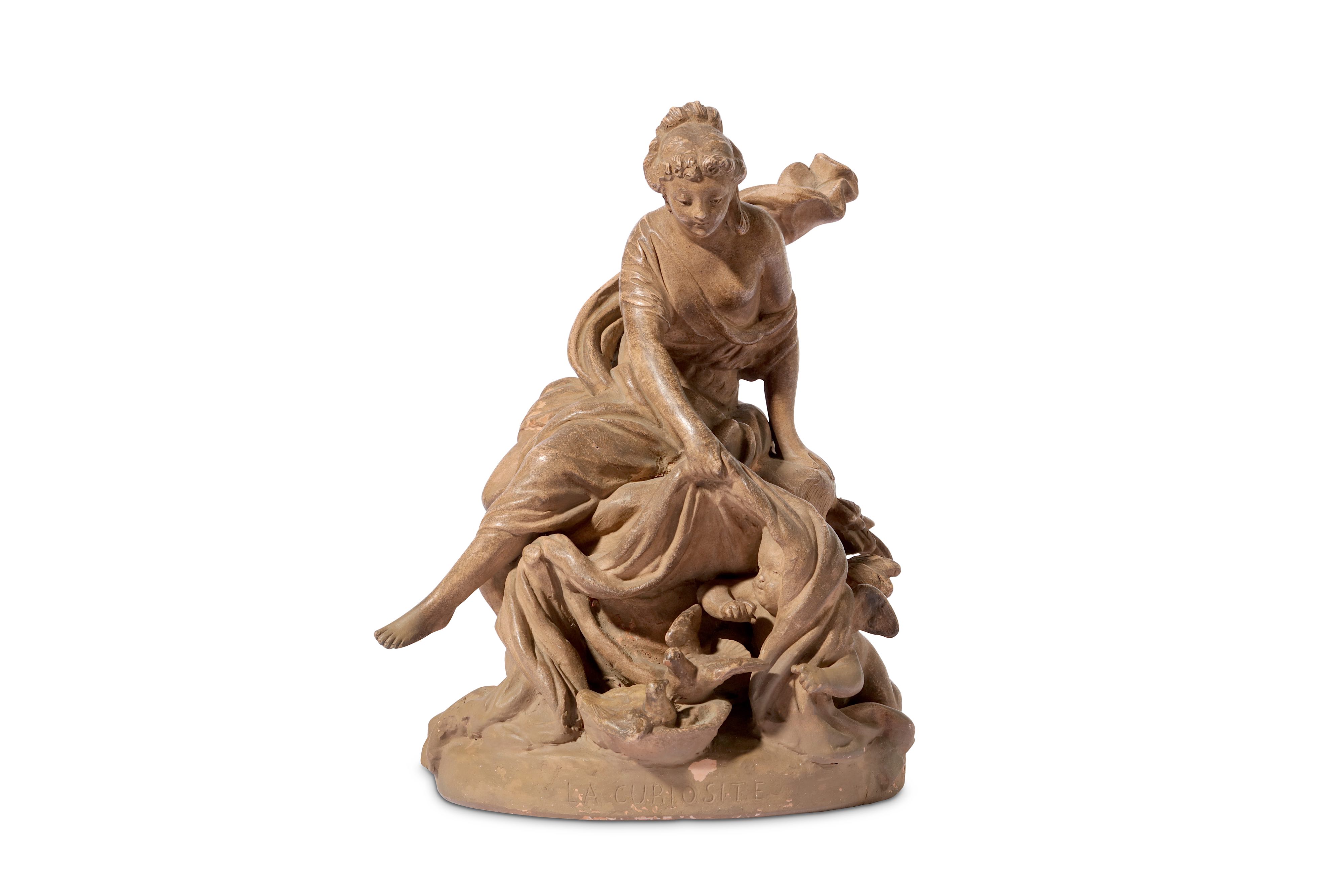 LOUIS-SIMON BOIZOT (FRENCH, 1743-1809): AN EARLY 19TH CENTURY TERRACOTTA MODEL OF VENUS AND CUPID EN