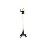 A FINE AND RARE EARLY 19TH CENTURY REGENCY GILT AND PATINATED BRONZE COLZA FLOOR STANDING LAMP