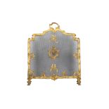 A 19TH CENTURY FRENCH GILT BRONZE FIRESCREEN IN THE LOUIS XV STYLE t