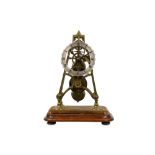 A MID 19TH CENTURY ENGLISH BRASS SKELETON CLOCK