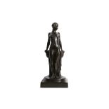 OTTO SCHLIESSLER (GERMAN, B. 1885): A BRONZE FIGURE OF A NUDE GIRL