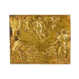 A 17TH CENTURY ITALIAN GILT BRONZE RELIEF DEPICTING THE ASCENSION OF CHRIST