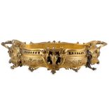 A LATE 19TH CENTURY FRENCH GILT BRONZE JARDINIERE