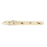 An ivory Shibayama paper knife finely inlaid insects, 33.