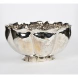 A Mexican 900 standard silver bowl, Ortega, of lobed form, 19.