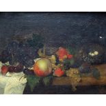 19th Century English School/Still Life of Fruit/oil on canvas,