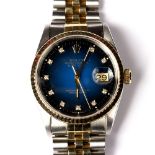 A gentleman's Rolex Oyster Perpetual Datejust wristwatch in 18ct gold and stainless steel,