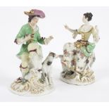 A pair of Continental male and female figures,