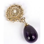 A Victorian amethyst pendant/brooch,