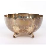 A silver bowl of flowerhead form, J W & Co.