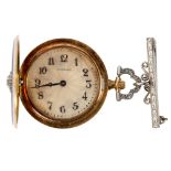 A Cartier enamel and diamond pocket watch,