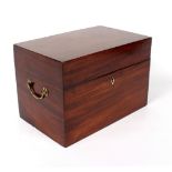 A mid 19th Century mahogany decanter box, fitted seven decanters with stoppers and a rinsing bowl,