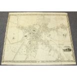 Arthur Causton/A map of the City and Borough of Gloucester/1843/printed paper on linen panel cloth