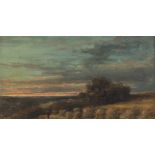 19th Century English School/Sunset over a Cornfield, Kent/label verso bearing title/oil on board,