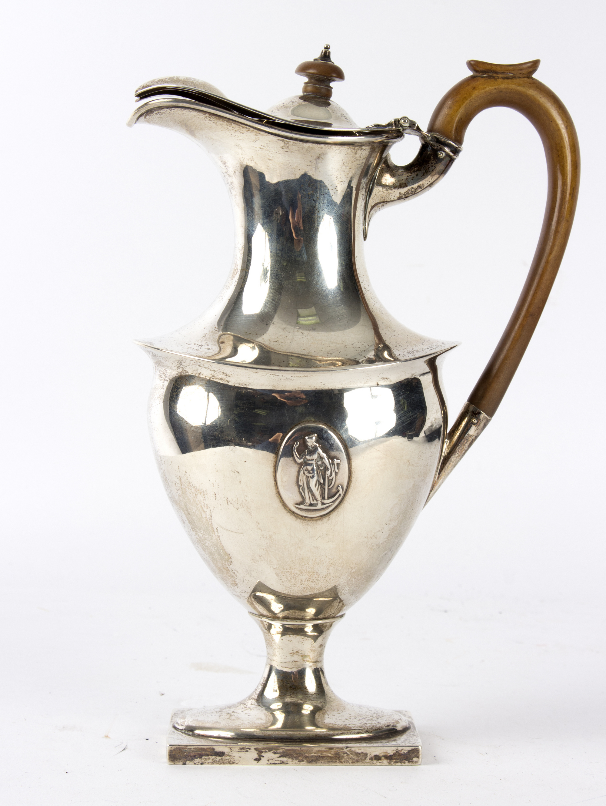 A silver hot water ewer, Thomas Bradbury & Sons.