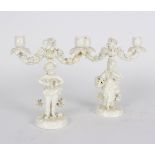 A pair of John Bevington two-branch candelabra, late 19th Century,