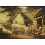 After George Morland/The Cottage Door/oil on canvas,
