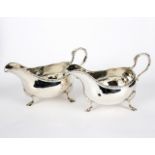 A pair of George III silver sauce boats, WS, 1765,